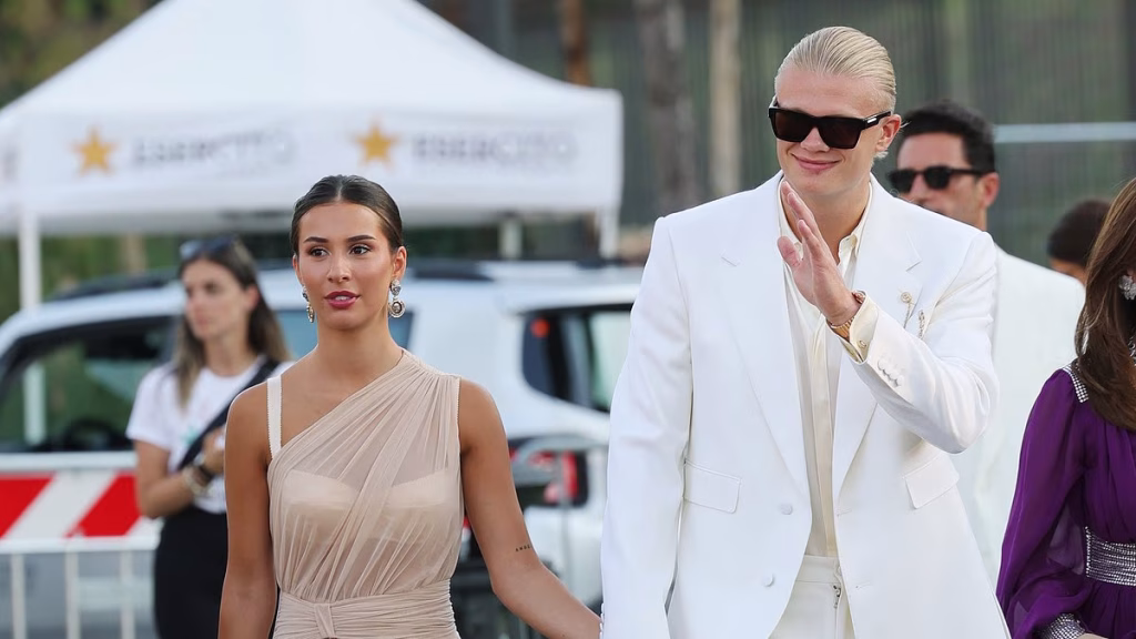 Erling Haaland attended the Dolce & Gabbana Alta Moda fashion show at Foro Romano with his girlfriend, Isabel Haugseng Johansen (Photo Credit: GC Images)