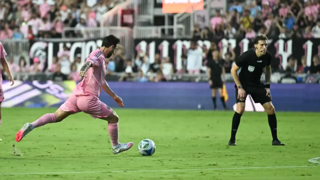 MessiMessi scoring a freekick against Nashville SC (Photo Credit: Getty Images)