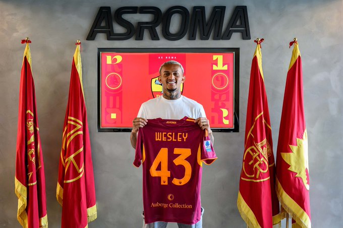 AS Roma new signing Wesley França (Photo Credit: AS Roma Media)