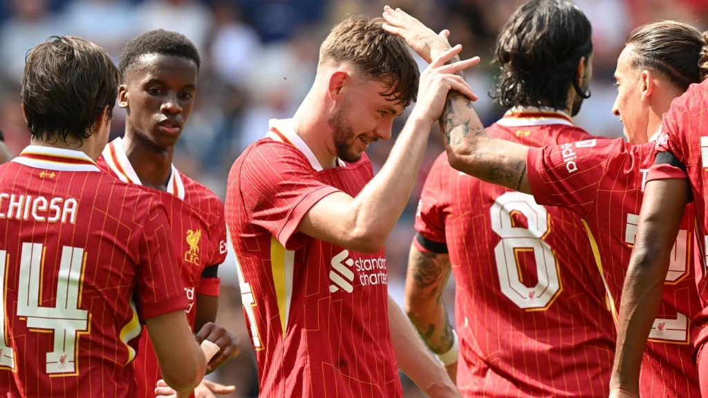 Liverpool players celebrating (Photo Credit: Getty)