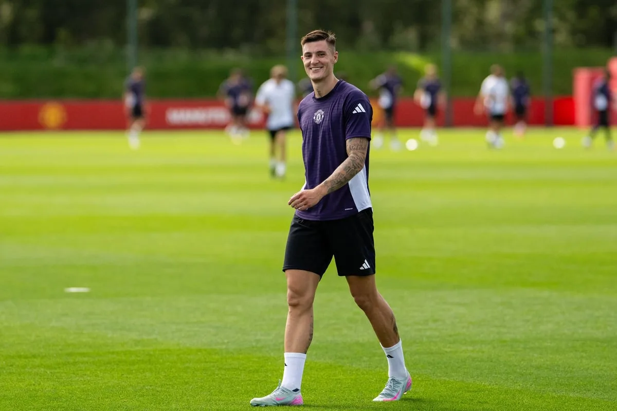 Benjamin Sesko in training (Photo Credit: United's Media)