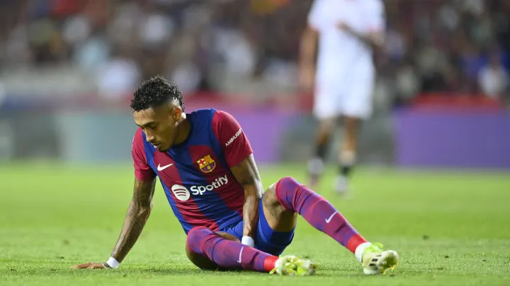 Injured Raphinha (Photo Credit: Barcelona media)