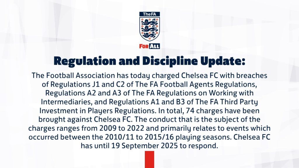 Official Statement of the FA to Chelsea Football