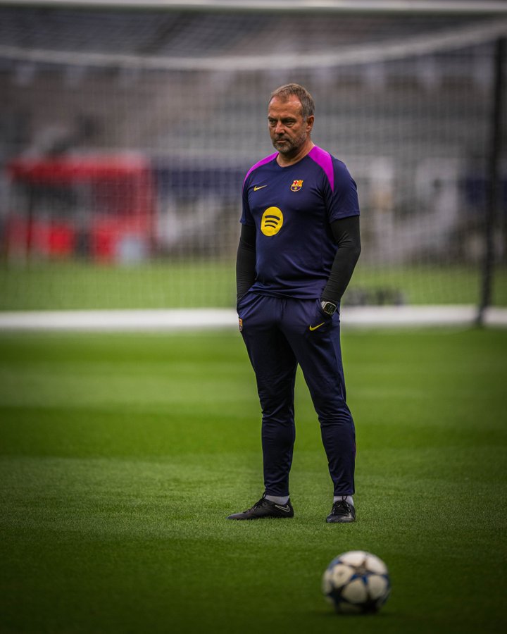 Hansi Flick of Barcelona (Photo Credit: Barcelona via X)