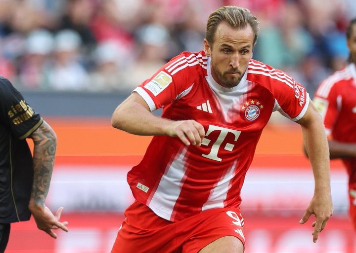 Harry Kane scored a brace against Hamburger to win the man of the match award.  (Credit: @FCBayernEN on X).
