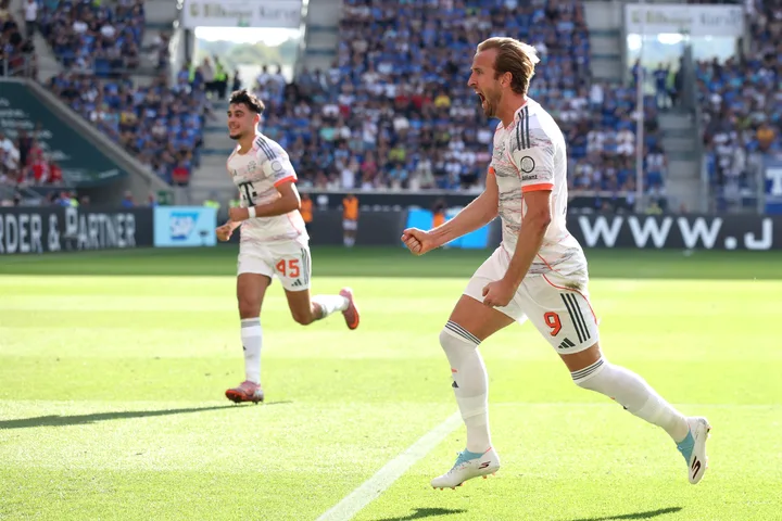 Harry Kane scores. Photo credit (Bayern media).