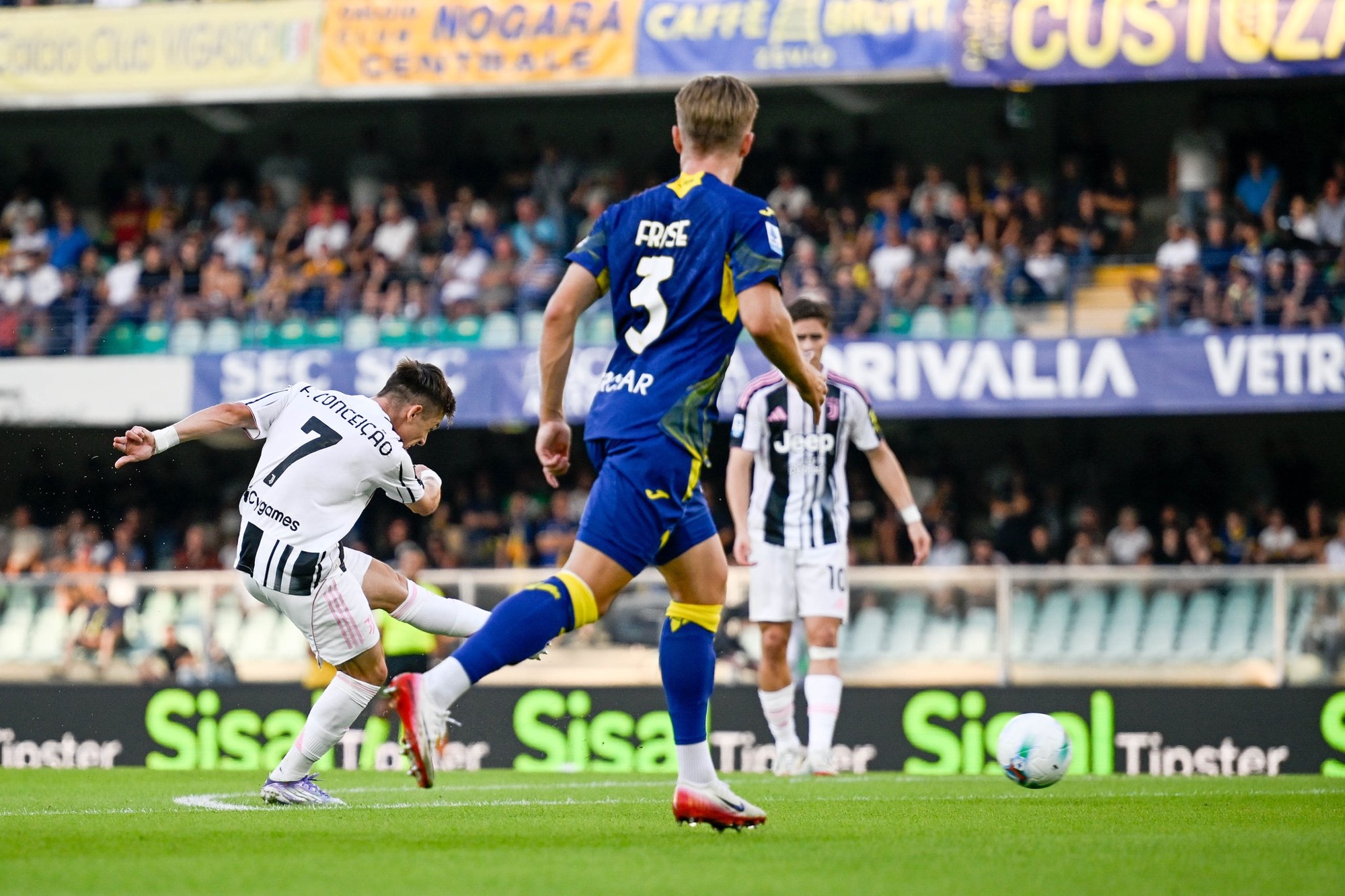 Juventus player, Conceicao scored a 19th minute goal for the Old Lady. (Credit: Juventus on X).
