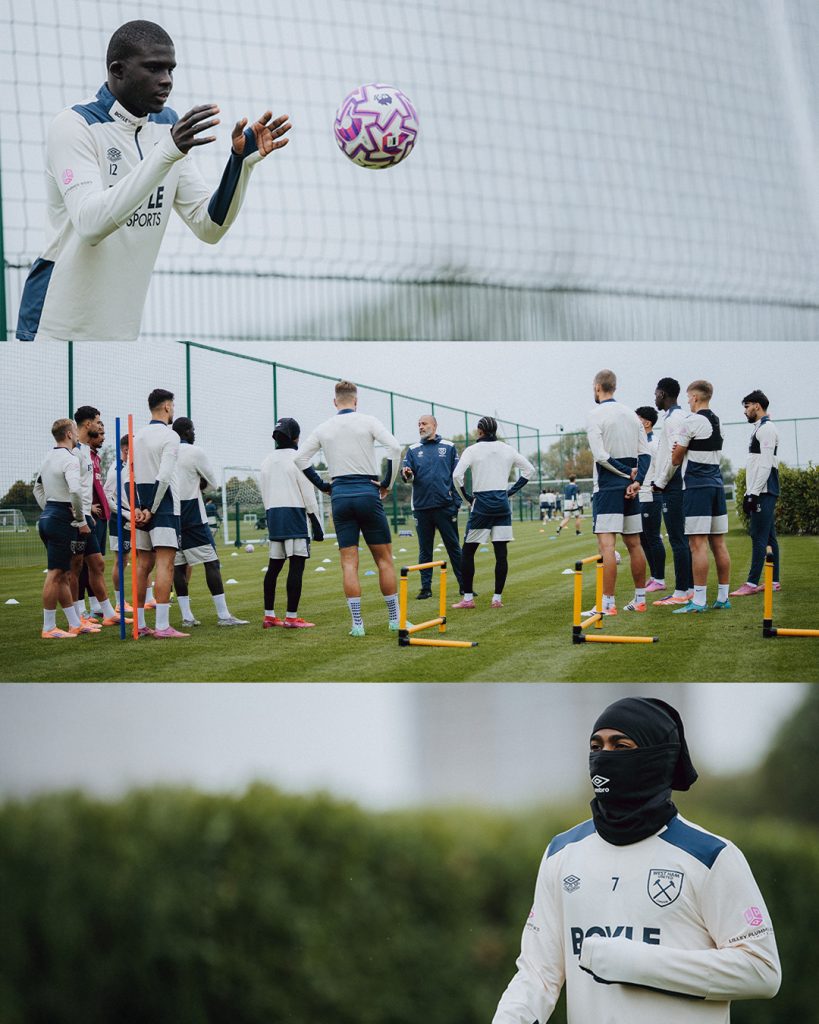 West Ham New coach Nuno esprito Santos and his players during a training session (Photo Credit: West Ham facebook page)