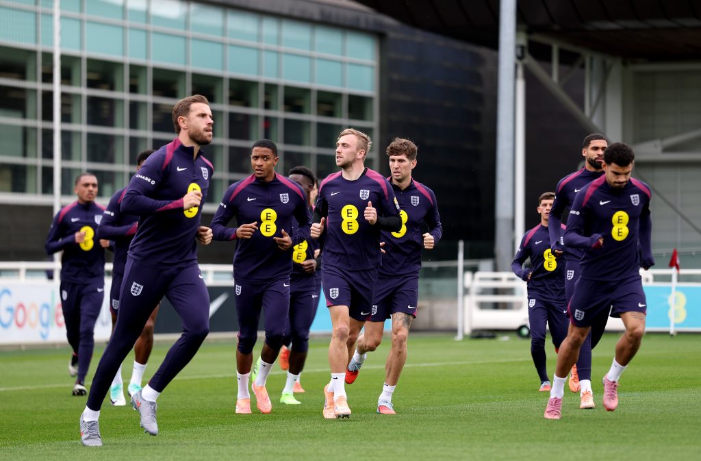 England players in training ahead of the game against Wales (Photo Credit: England  X handle)
