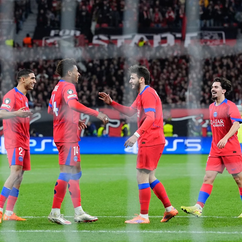 PSG players celebrate after wining against Bayer leverkusen (Photo Credit : PSG X handle )