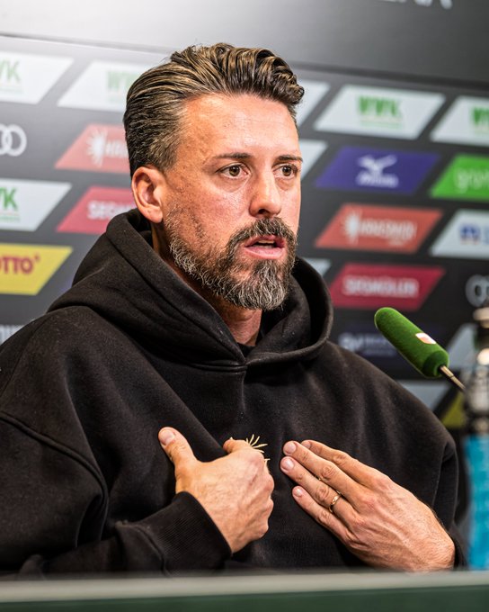 Sandro Wagner in a Pre- match Interview (Photo Credit: FC Augsburg X handle)
