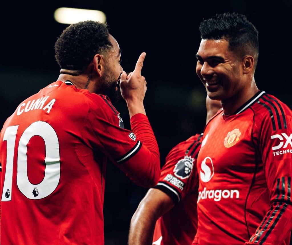 Matteus Cunha and Casemiro (Photo Credit: Manchester United via X)