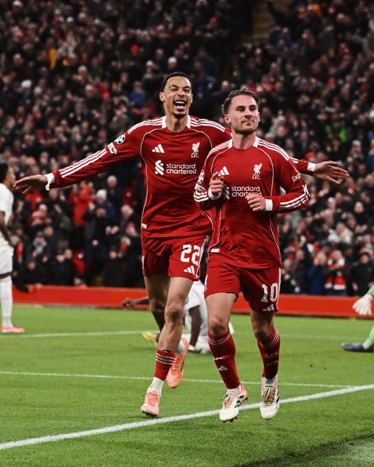 Mac Allister celebrates his goal (Photo Credit: Liverpool Media)
