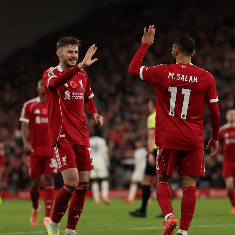 Connor Bradley and Mo Salah  (Photo Credit: Liverpool X handle)