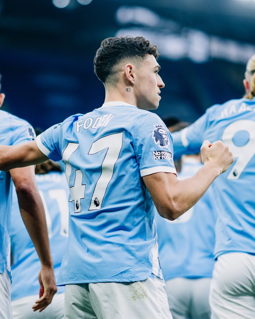 Phil Foden after scoring for Manchester City (Photo Credit: Manchester city via X)