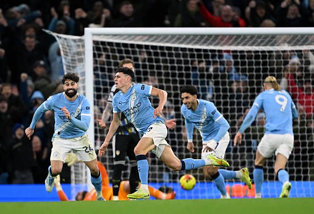 Phil Foden after scoring for Manchester City (Photo Credit: Manchester city via X)