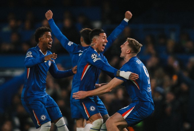 Chelsea Players Celebrate (Photo Credit: Chelsea via X)