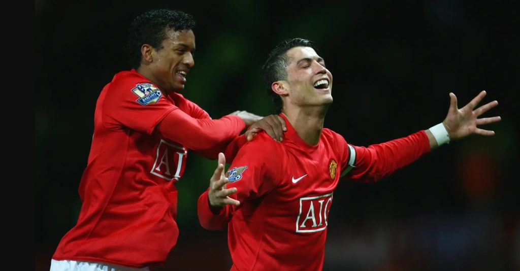 Nani and Cristiano Ronaldo. (Photo Credit: Man United Media).
