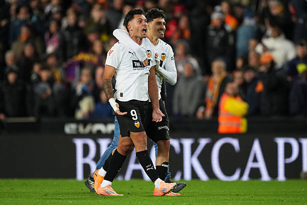 Hugo Duro Celebrating his Goal (Photo Credit: Valencia via X)