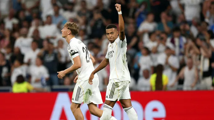 Kylian Mbappe and Dean Huijsen (Photo Credit: Real Madrid via X)