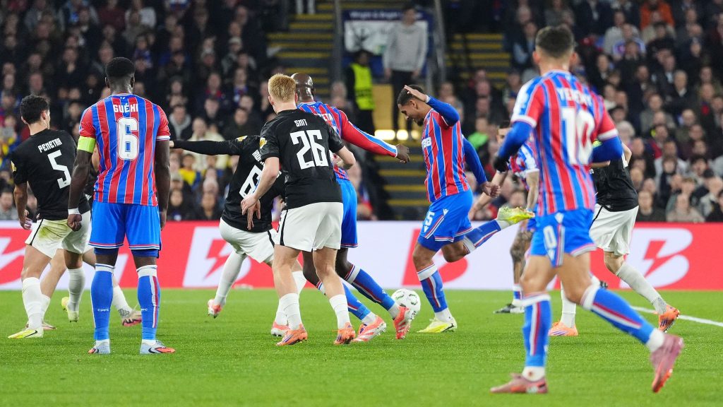 Maxence Lacroix put Crystal Palace in front (Photo Credit: Crystal Palace - X)