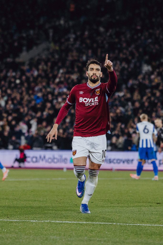 Paqueta after scoring for westham (Photo Credit: West ham via X)