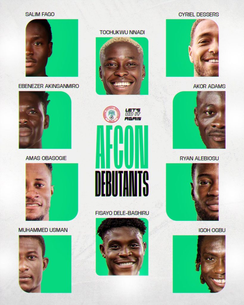 AFCON 2025- Ten Super Eagles Set for Their First Africa Cup of Nations Appearance - Photo Credit : Super Eagles X