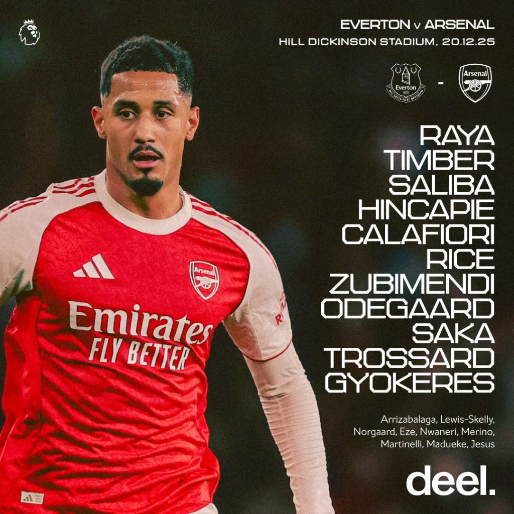 Arsenal Name Starting XI for Everton Clash as Calafiori Returns - Photo Credit : Arsenal Media