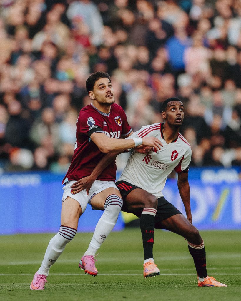 Konstantinos Mavropanos and Alexander Isak (Photo Credit: West Ham United via X)