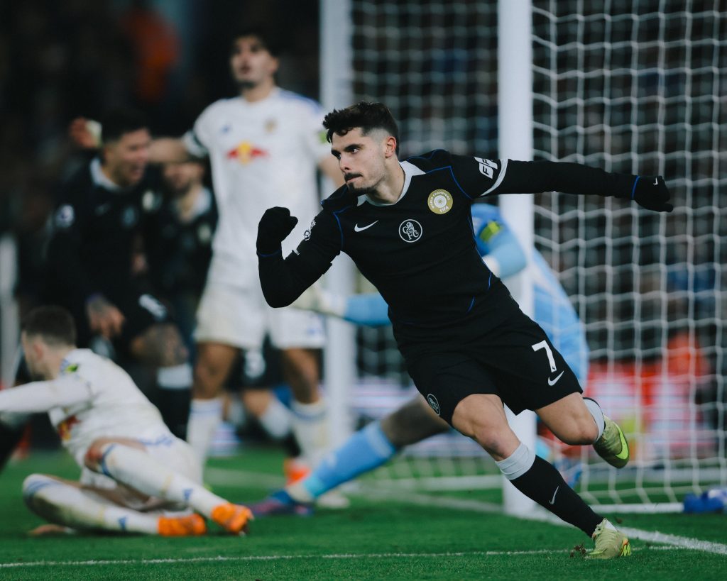 Pedro Neto after scoring for Chelsea (Photo Credit: Chelsea via X)