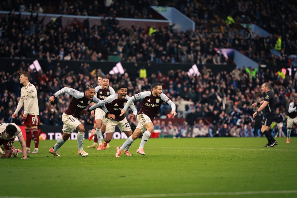 Emiliano Buendia after scoring the winner against Arsenal (Photo Credit: Aston Villa via X)