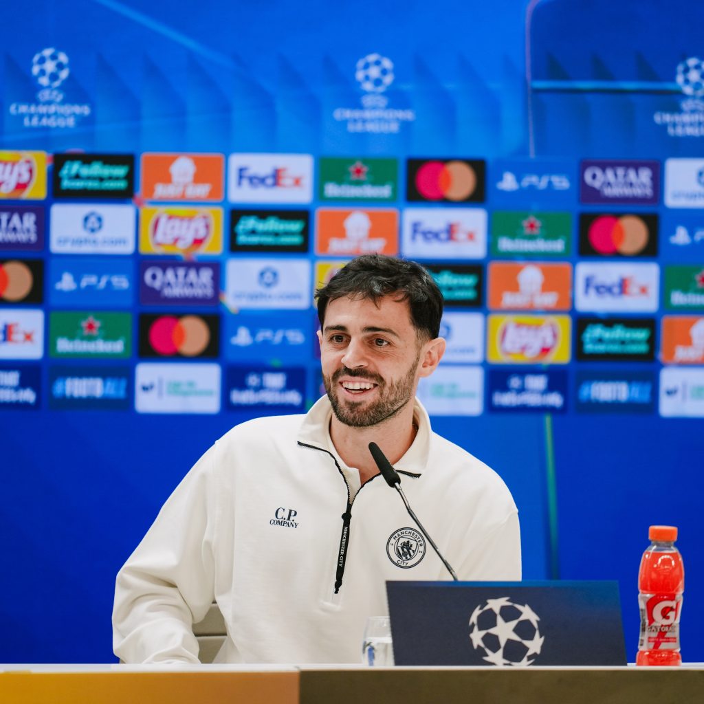 Bernando Silva speaking to the Media (Photo Credit: Manchester City via X)