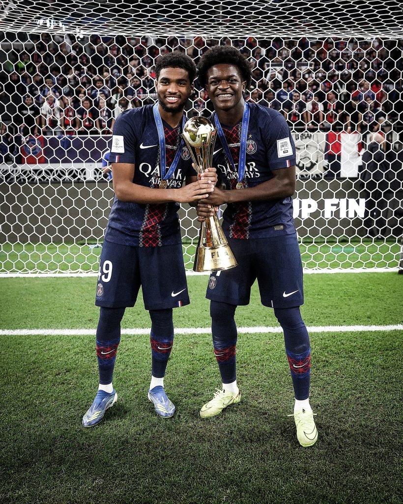 Ibrahim Mbaye and Teammate  (Photo Credit: PSG Media via X)