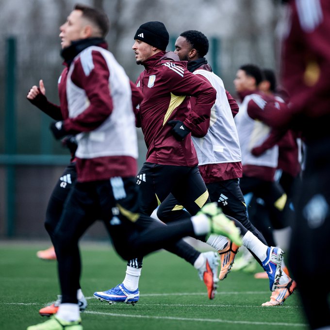 Aston Villa players in training (Photo Credit: Aston Villa via X)