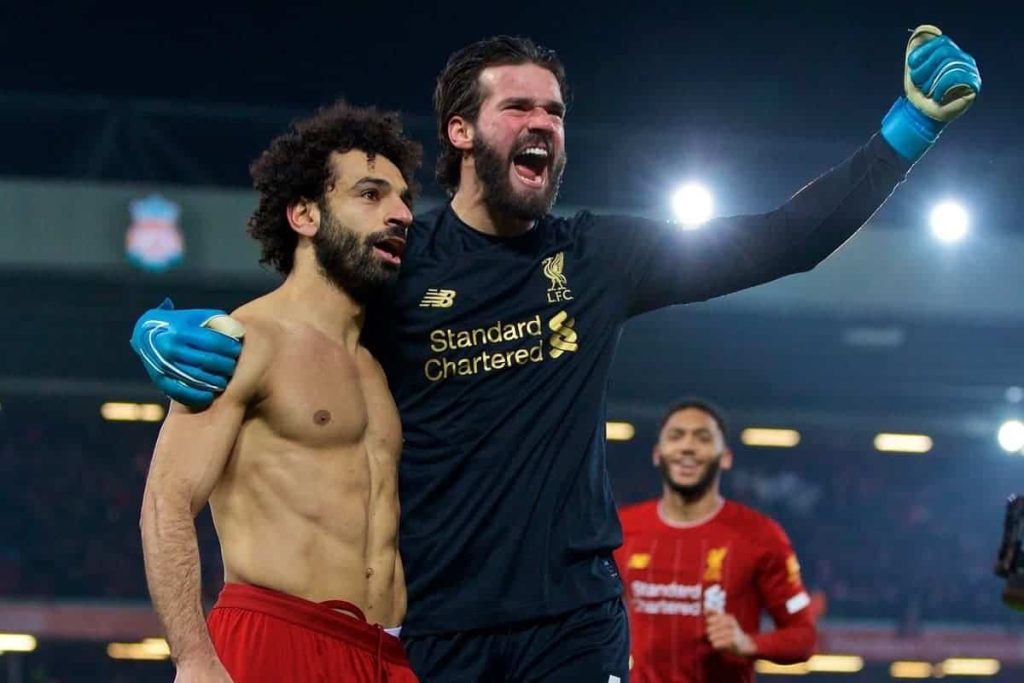 Allison and Mo Salah (Photo Credit: Liverpool via X)