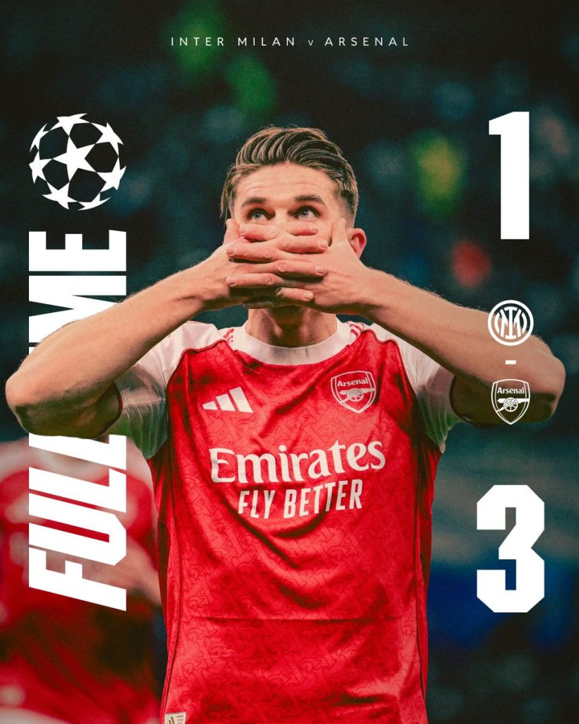 Inter v Arsenal (Photo Credit: Arsenal Media).