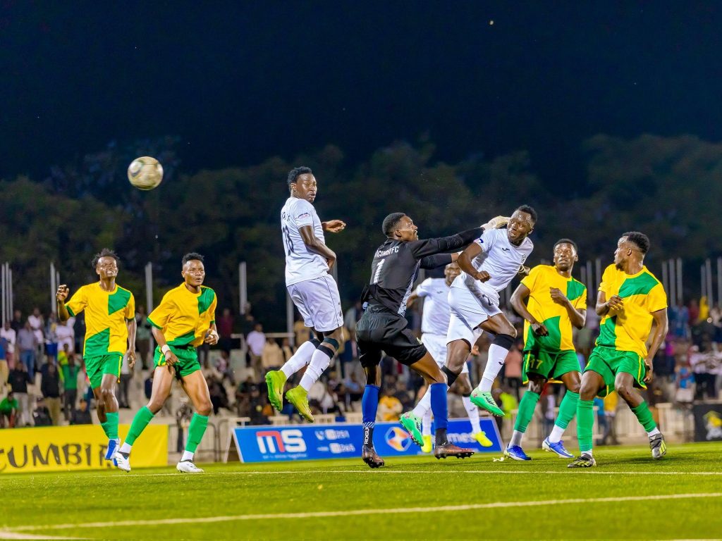 Denis Omedi scores a brilliant header. (Photo Credit: Denis Omedi's Media via X).