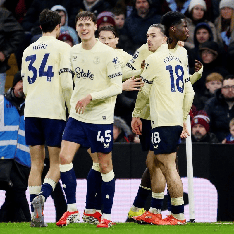 Everton Player celebrate after  Barry's goal (Photo Credit: Everton via X)