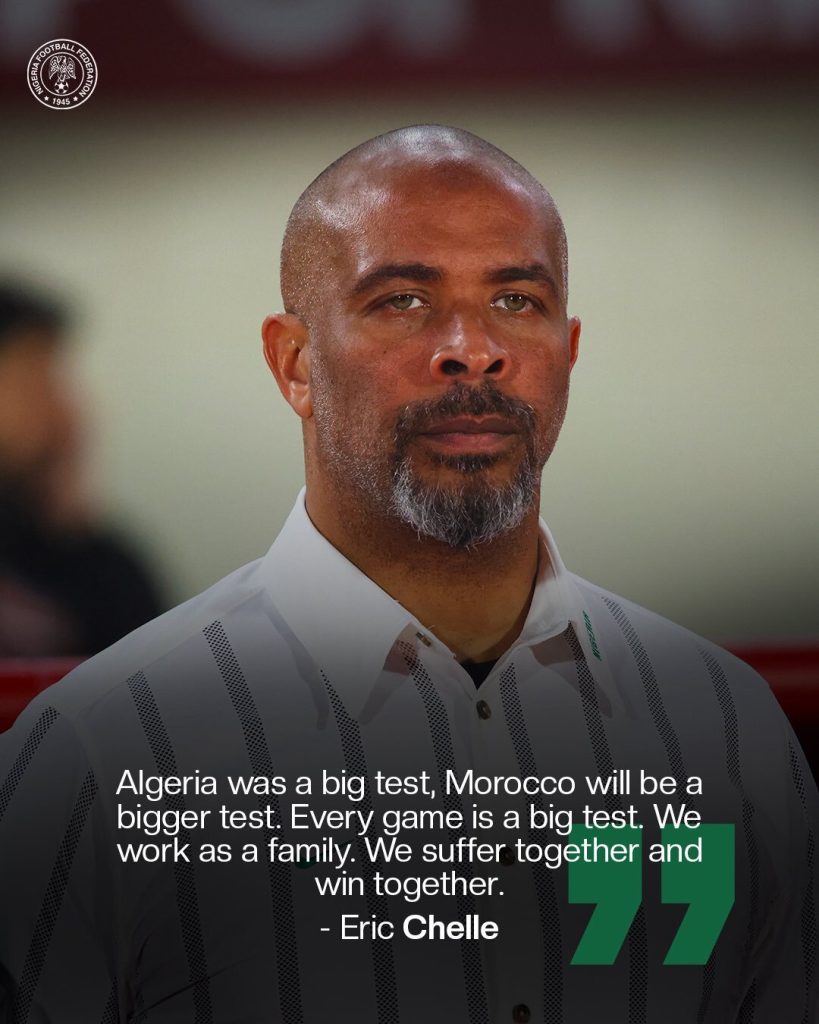 Eric Chelle thoughts ahead of the game against Morocco (Photo Credit: Super Eagles via X)