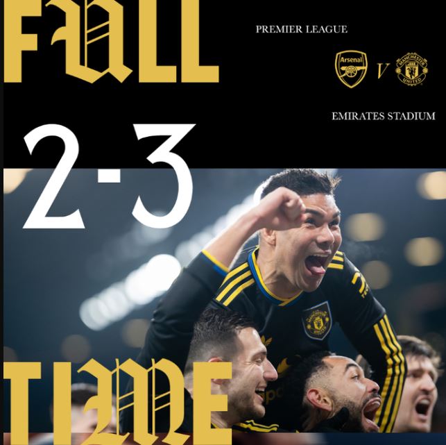 Arsenal v Manchester United. (Photo Credit: Man United Media).