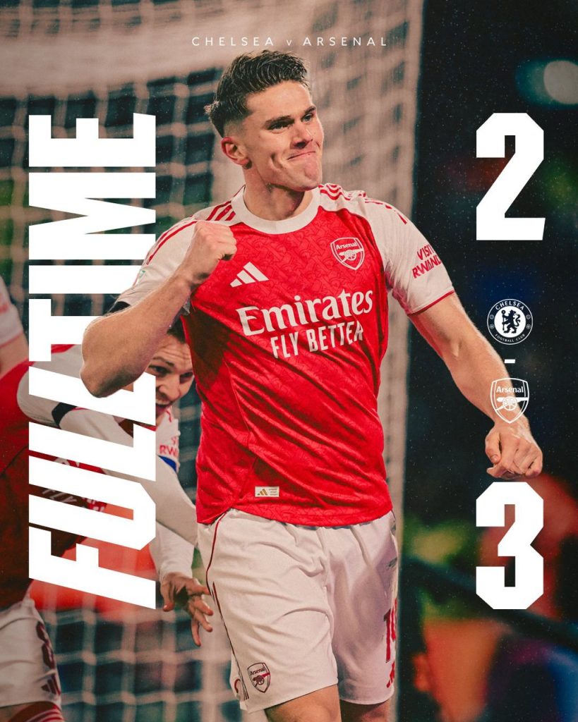Chelsea Vs Arsenal (Photo Credit: Arsenal via X)
