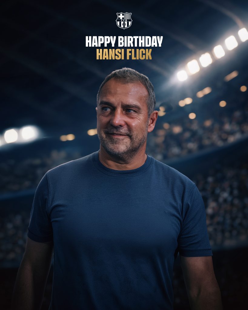 Barcelona celebrates Hansi Flick as he celebrates his 61 birthday - Photo Credit : X