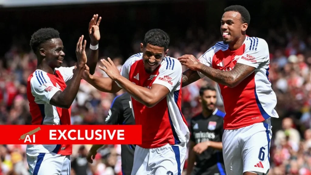 Bukayo Saka, William Saliba and Gabriel Magalhães - Photo Credit : Arsenalinsider