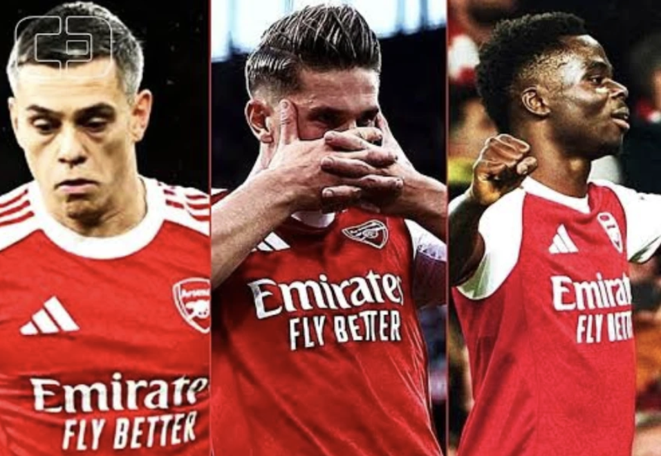 Viktor Gyökeres , Bukayo Saka and Leandro Trossard - Photo Credit : Arsenal players an fans tv, Instagram