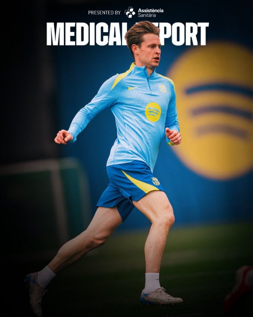 Frenkie de Jong medical reports: Photo credit - FC Barcelona via x