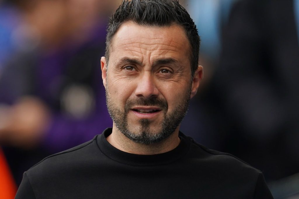 Roberto De Zerbi (photo credit: Fabrizio Romano via x)