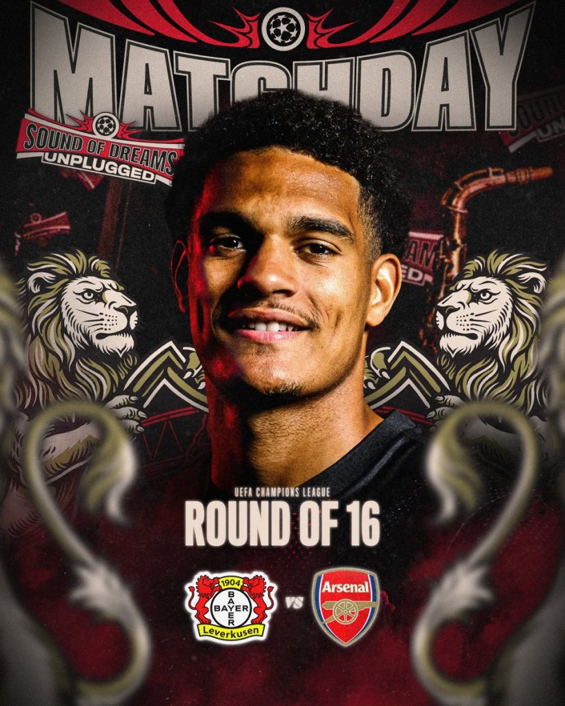 Arsenal head into their UEFA Champions League Round of 16 clash as clear favourites against Bayer 04 Leverkusen - Photo Credit : Arsernal, X