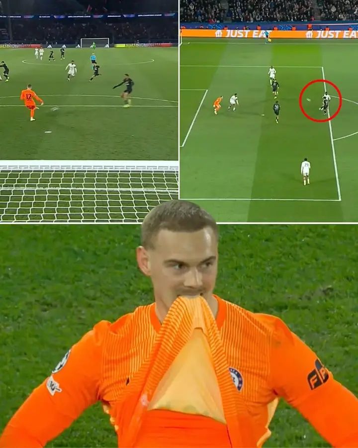 Filip Jørgensen Error that caused chelsea conceed third goal against psg in ther 5-2 loss - Photo Credit : FC Chelsea news, Facebook