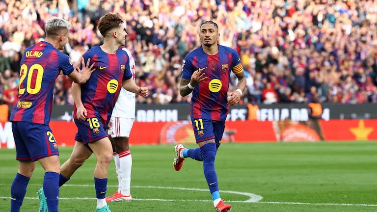 Great finish from Raphinha to give Barcelona a 4-1 lead against Sevilla - Photo Credit : Reuters