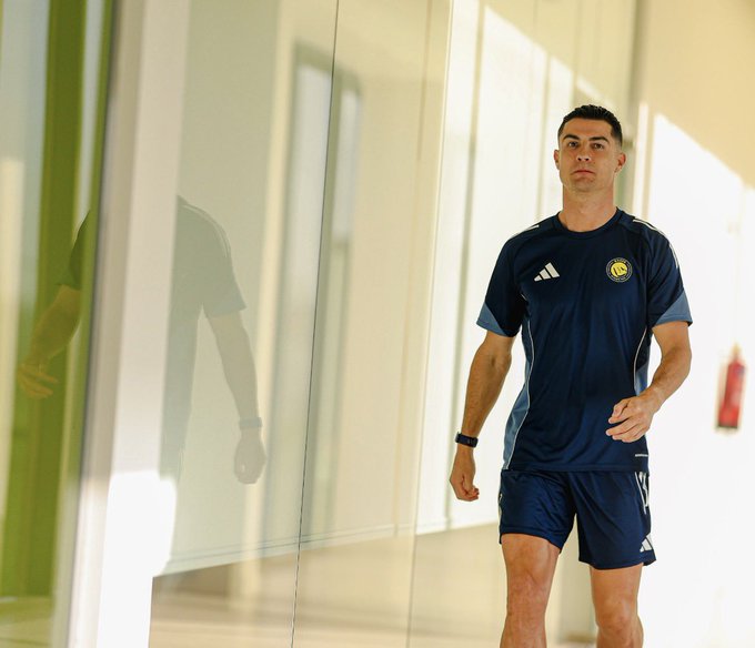 Cristiano Ronaldo only attended the clinic today.(photo credit: Al nassr via x )
